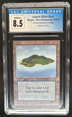 1993 Magic MTG Alpha Island Blue Sky #NNO CGC 8.5 - Image 1