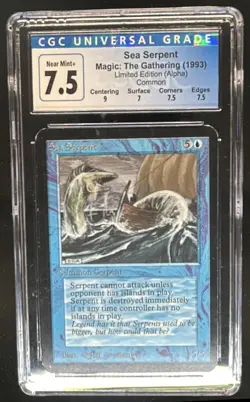 1993 Magic MTG Alpha Sea Serpent #NNO CGC 7.5 - Image 1