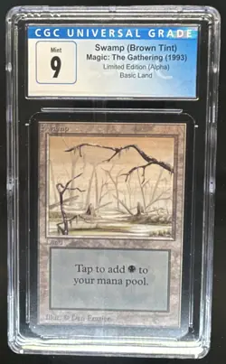 1993 Magic MTG Unlimited Swamp Alpha #NNO CGC 9 - Image 1