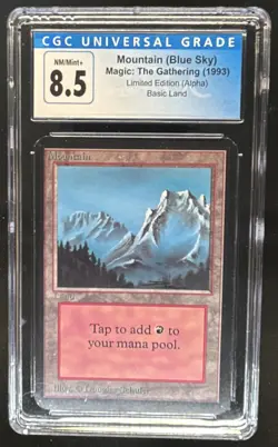 1993 Magic MTG Alpha Mountain Blue Sky #NNO CGC 8.5 - Image 1
