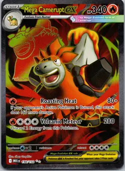 Mega Camerupt ex - 156/132 Ultra Rare ME01: Mega Evolution NM Holofoil Pokemon - Image 1