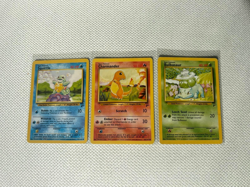 Bulbasaur Charmander Squirtle Starter Pokemon Cards - Base Set 2 - Image 1