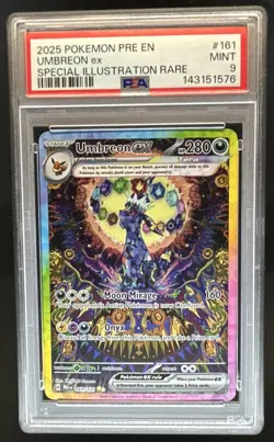 2025 Pokemon Prismatic Evolutions Umbreon ex #161/131 PSA 9 - Image 1
