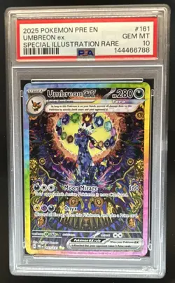 2025 Pokemon Prismatic Evolutions Umbreon ex #161/131 PSA 10 - Image 1