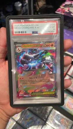 2025 POKEMON PFL EN-PHANTASMAL FLAMES #013 MEGA CHARIZARD X EX PSA 10 - Image 1