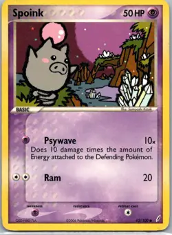 Pokemon TCG Spoink 62/100 Crystal Guardians LP - Image 1