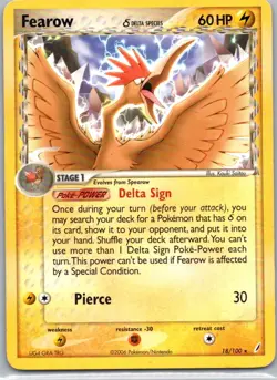 Pokemon TCG Fearow δ 18/100 Crystal Guardians MP - Image 1