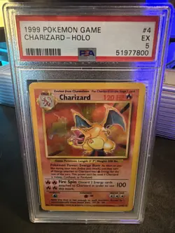 1999 Pokemon Charizard-Holo EX Game #4 PSA 5 - Image 2