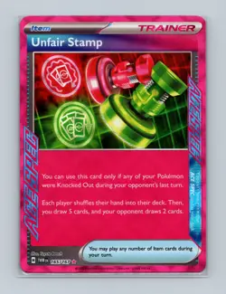 Unfair Stamp 165/167 Pokemon TCG Twilight Masquerade Ace Spec Rare Trainer NM - Image 1