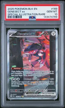 2025 POKEMON BLK EN-BLACK BOLT SPECIAL ILLUSTRATION RARE #169 GENESECT EX PSA 10 - Image 1