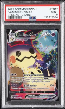 2022 POKEMON SWORD & SHIELD BRILLIANT STARS #TG17 FULL ART/MIMIKYU VMAX PSA 9 - Image 1