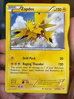 POKEMON ZAPDOS 23/108 RARE (NON HOLO) XY ROARING SKIES NM CARD - Image 1