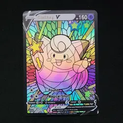 Pokemon Clefairy Stain Glass Custom Made Fan Art Holo - Image 1