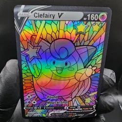Pokemon Clefairy Stain Glass Custom Made Fan Art Holo - Image 2
