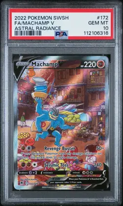 2022 Pokemon Sword & Shield Astral Radiance Machamp V Astral Radiance PSA 10 - Image 1