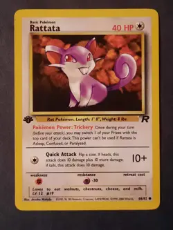 Pokemon Card Rattata 66/82 - 1st Edition Common - Pokemon TCG - Team Rocket - Image 4