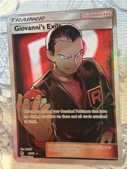 Pokemon TCG Giovanni's Exile (Full Art) 67/68 Hidden Fates Full Art Trainer - Image 1