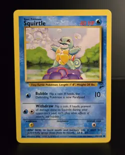 Pokemon TCG - SQUIRTLE - 93/130 - UNLIMITED - WOTC - BASE SET 2 (2000) - NM - Image 1