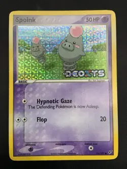 Pokemon Spoink #76/107 Reverse Holo Common - 2005 EX Deoxys - Image 1