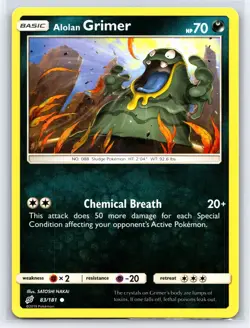 2019 Pokemon TCG Sun & Moon Team Up Alolan Grimer 83/181 NM - Image 1