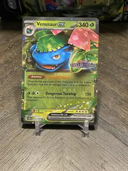 Pokemon TCG Stellar Crown Venusaur ex #001/142 Stamped Promo NM - Image 1