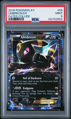 2016 POKEMON XY FATES COLLIDE #55 UMBREON EX PSA 9 - Image 1