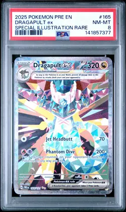 2025 POKEMON PRISMATIC EVOLUTIONS SPECIAL ILLUSTRATION RARE DRAGAPULT EX PSA 8 - Image 1
