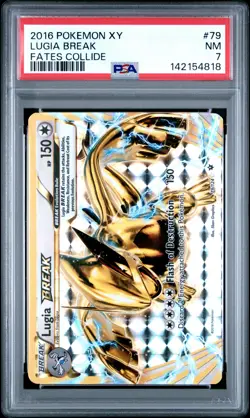 2016 POKEMON XY FATES COLLIDE #79 LUGIA BREAK PSA 7 - Image 1