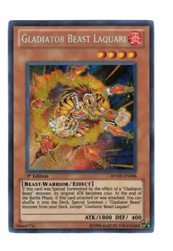 Yugioh- 1X Gladiator Beast Laquari - Secret Rare - 1st Edition - RYMP-EN096 - LP - Image 1