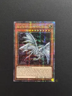 2024 YUGIOH RA02 25TH QCR SECRET RARE BLUE EYES ALTERNATIVE WHITE DRAGON NM - Image 1