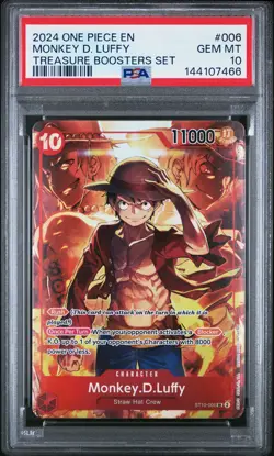 2024 ONE PIECE PROMOS TREASURE BOOSTERS SET #006 MONKEY D. LUFFY PSA 10 - Image 1
