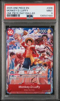 2025 ONE PIECE PROMOS ONE PIECE DAY DALLAS #006 MONKEY D. LUFFY PSA 9 - Image 1