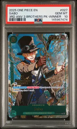 2025 ONE PIECE 3RD ANV TOURNAMENT 3 BROTHERS PACK WINNER #027 SABO PSA 10 - Image 1