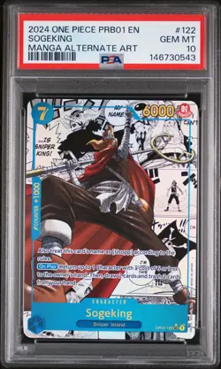 2024 ONE PIECE PRB01-PREMIUM BOOSTER MANGA ALT ART #122 SOGEKING PSA 10 - Image 1