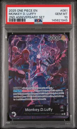 ONE PIECE 2025 MONKEY D. LUFFY 2ND ANNIVERSARY SET #061 PSA 10 - Image 1