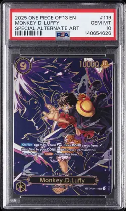 2025 ONE PIECE CARRYING ON HIS WILL SPECIAL ALT ART MONKEY D. LUFFY PSA 10 - Image 1