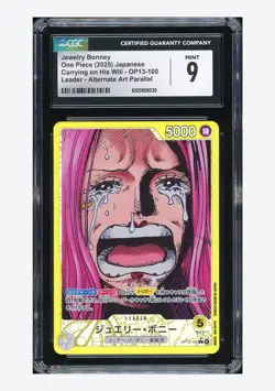 One Piece CGC 9 Jewelry Bonney Leader Alternate Art 2025 OP13-100 OP-13 Japanese - Image 1