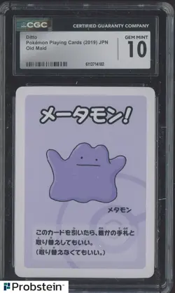 2019 Pokemon Playing Cards Japanese Old Maid Ditto CGC 10 GEM MINT - Image 1