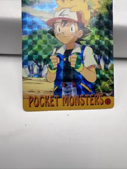 Vintage Japanese Pokemon Pocket Monsters Prism Card -Ash & Pikachu -Team R T4460 - Image 5