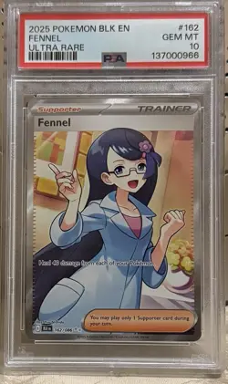 Pokemon Black Bolt en Fennel Ultra Rare Card #162 PSA 10 - Image 1
