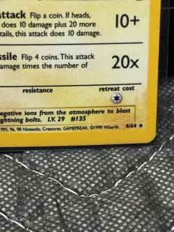 Pokemon Jolteon 04/64 Jungle Holo Rare Stage 1 Lightning 70HP Unlimited Card - Image 5