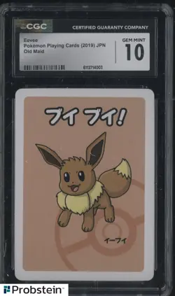 2019 Pokemon Playing Cards Japanese Old Maid Eevee CGC 10 GEM MINT - Image 1