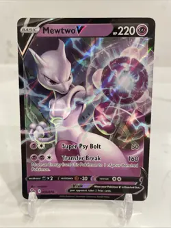 Pokemon Mewtwo v Full Art Holo Ultra Rare TCG Card 30/78 - Image 1