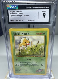 CGC 9 Koga’s Weedle 82/132 – Gym Challenge Unlimited Vintage Pokemon Card - Image 1