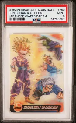 2005 DRAGON BALL MORINAGA JPN WAFER CARDS PART 4 #252 SON GOHAN & OTHERS PSA 9 - Image 1