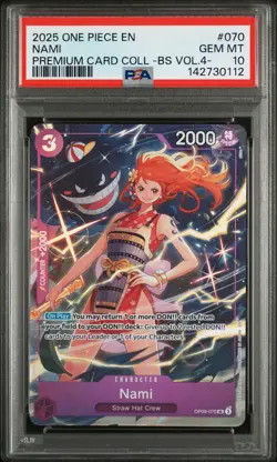 ONE PIECE 2025 NAMI PREM. CARD COLLECTION -BEST SELECTION VOL.4 - #070 PSA 10 - Image 1