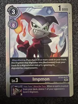 Digimon Card Game Impmon ST14-02 SR NM - Image 1
