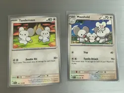 Tandemaus 160/198 & Maushold 74/91 Pokemon Cards - Combo 2 For 1 MINT CONDITION - Image 2
