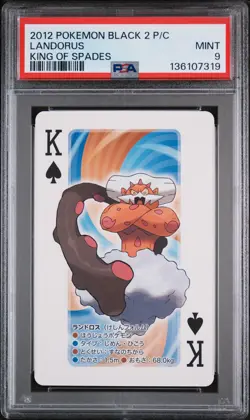 2012 POKEMON BLACK 2 PLAYING CARDS KING OF SPADES LANDORUS PSA 9 - Image 1