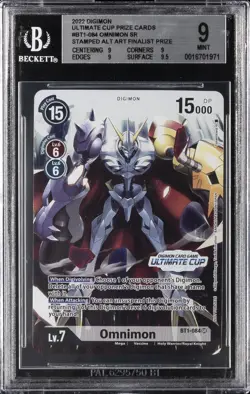 2022 DIGIMON ULTIMATE CUP PRIZE CARDS #BT1-084 OMNIMON BGS 9 - Image 1